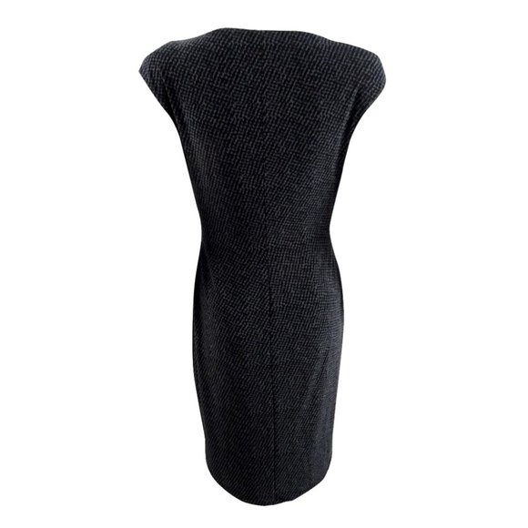 NWT Womens Size 0 10 Lauren Ralph Lauren LRL Gray Black Ruffle-Trim Jersey Dress - Picture 3 of 3